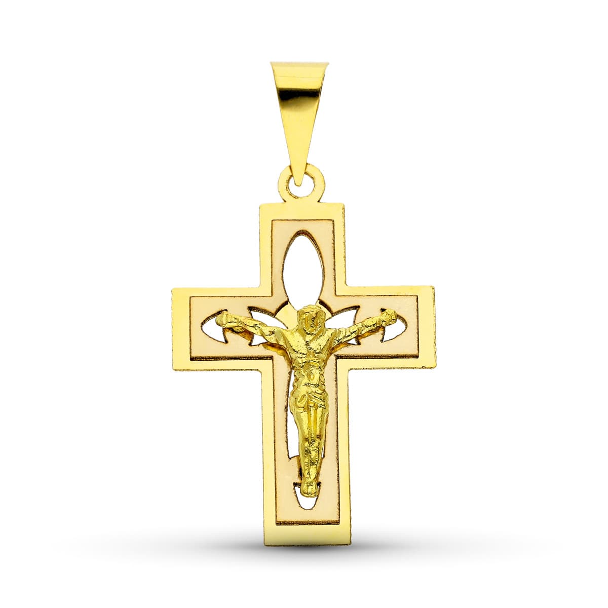 Pendentif croix avec christ ,Or 18K