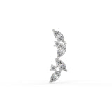 Piercing hélix labret courbe zirconium en or blanc 9 carats