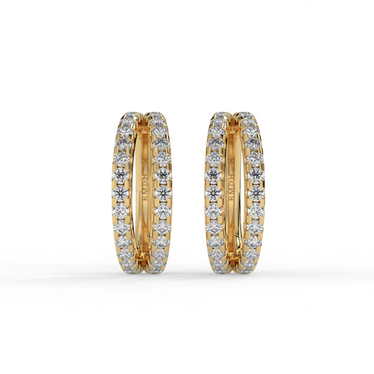 Piercing anneau à double rangée cliquers, OR JAUNE 18K.