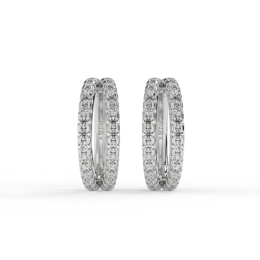 Piercing anneau à double rangée cliquers, OR BLANC 18K.