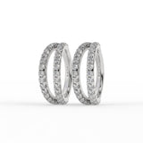 Piercing hélix anneau clicker double rangée zirconium en or blanc 18 carats