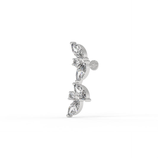 Piercing courbé,OR BLANC 9K.