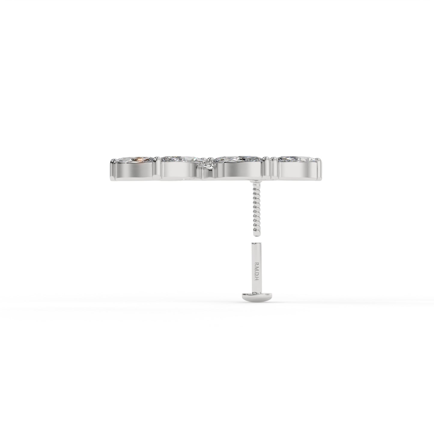 Piercing courbé,OR BLANC 9K.