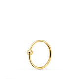 Piercing hélix anneau fin à bille lisse en or jaune 18 carats