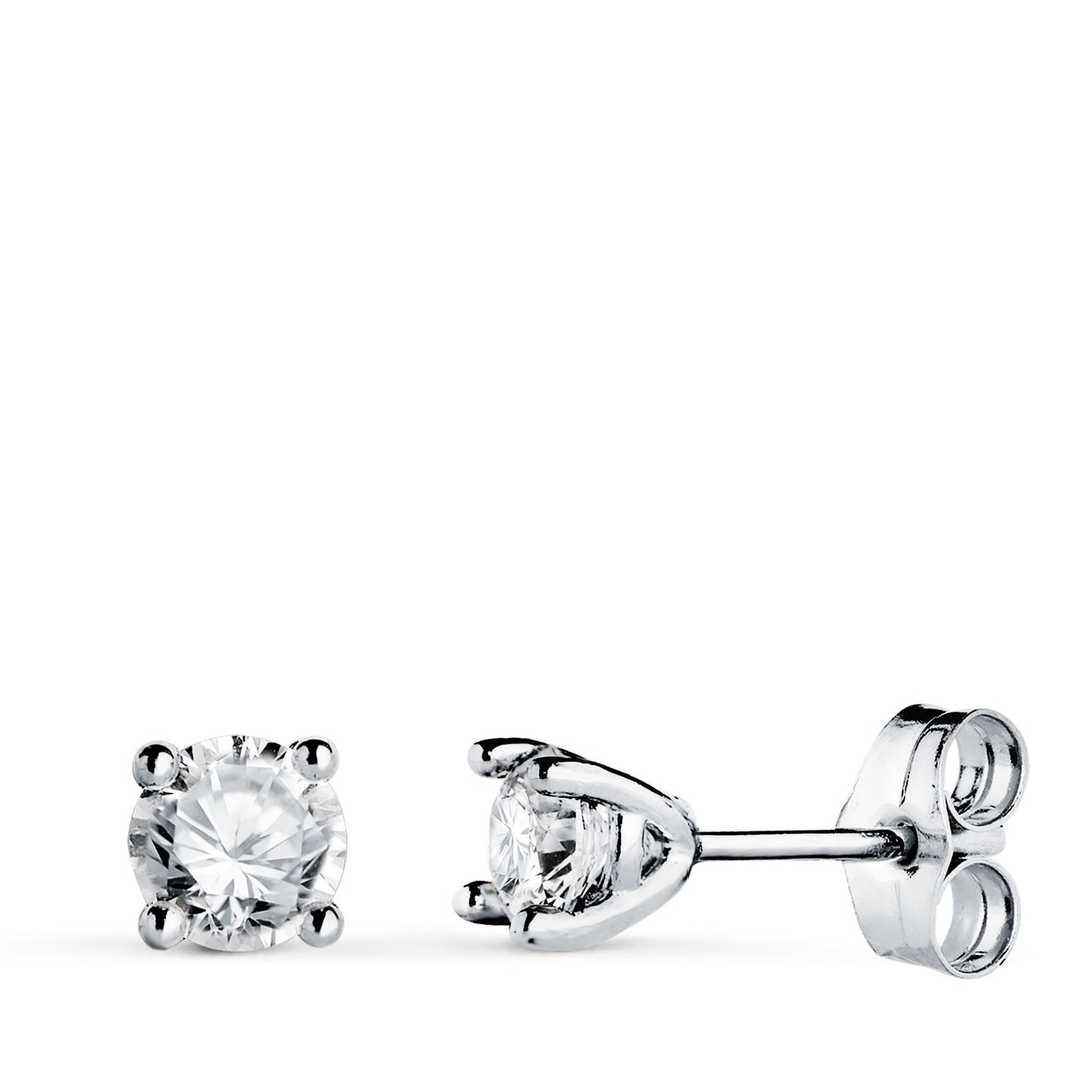 boucles d'oreille diamant g-vs2 ,Or blanc 18K