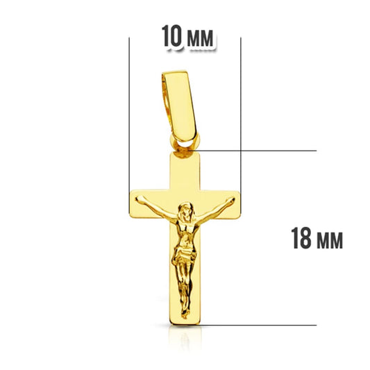 Pendentif croix avec christ ,Or 18K