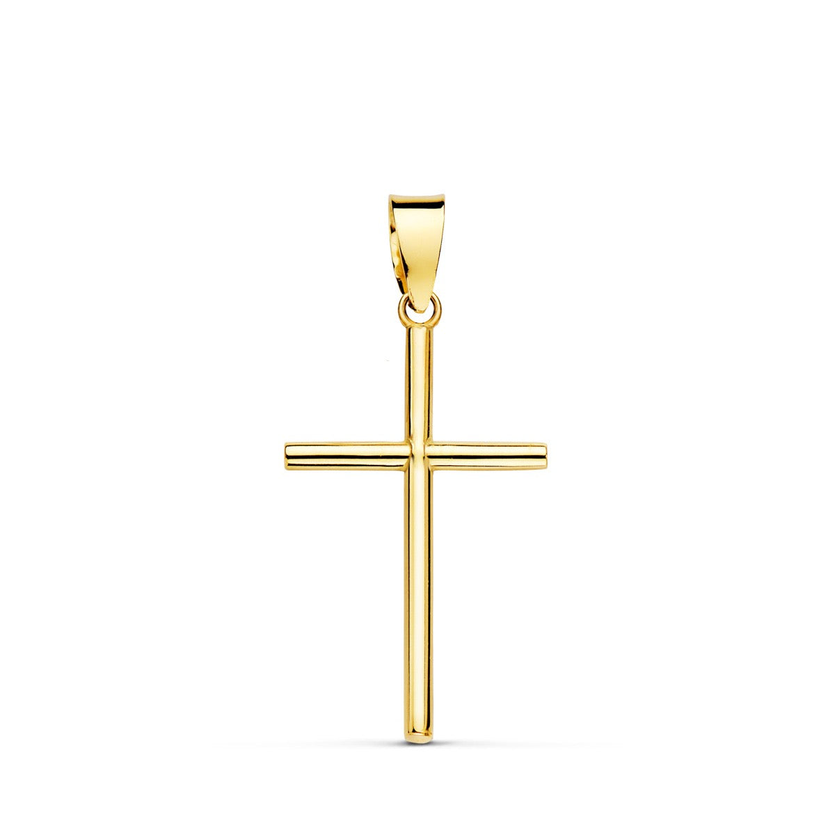 Pendentif croix lisse, Or 18k