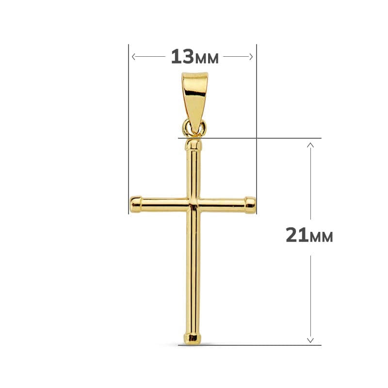 Pendentif croix lisse, Or 18k