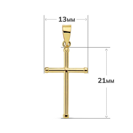 Pendentif croix lisse, Or 18k