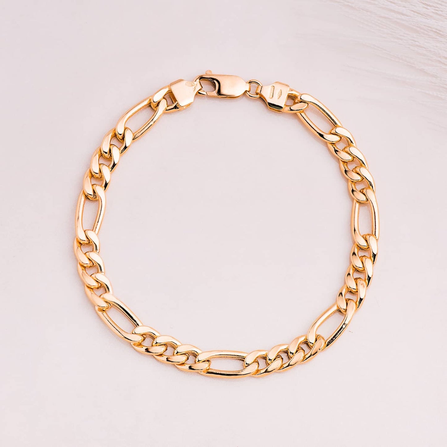 Bracelet maille figaro , Or 18k