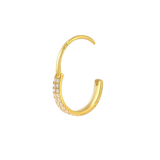 Anneau cliquer double rang zircon , OR 18K - PARADOXE