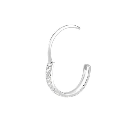 Anneau cliquer double rang zirconium , OR blanc 18K - PARADOXE