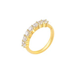 Piercing hélix anneau fin zirconium en or jaune 18 carats