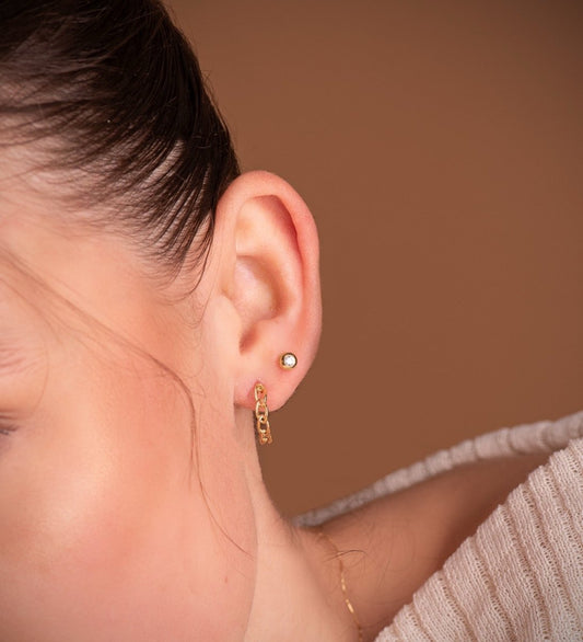 Boucles d'oreilles demi - joncs , Or 18K - PARADOXE