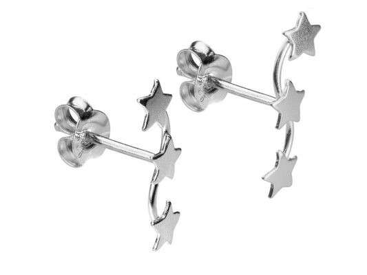 Boucles d'oreilles Etoiles sur fil, Argent 925 - PARADOXE