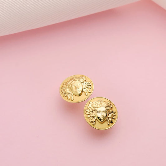 Boucles d'oreilles ronde médusa ,Or 18K - PARADOXE