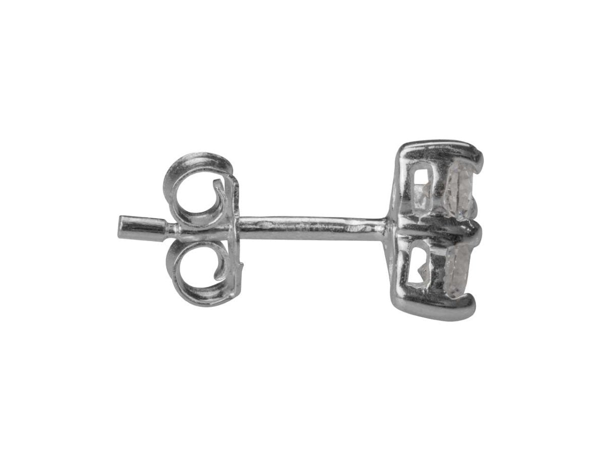 Boucles d'oreilles Triangle 3 Zircones, Argent 925 - PARADOXE