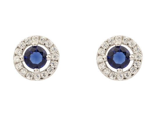 Boucles d'oreilles Zirconium Bleus et Blanc, Argent 925 - PARADOXE