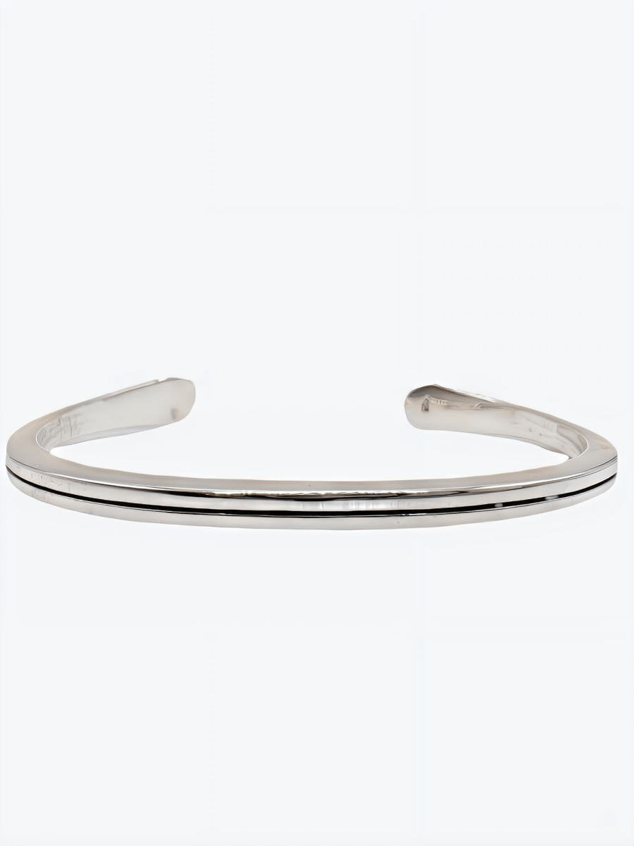 Bracelet fin minimaliste 2 bande , Argent 925 - PARADOXE