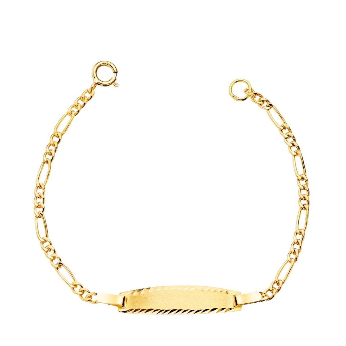 Bracelet Identité bébé maille figaro 3x1 , Or 18K - PARADOXE