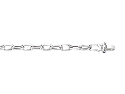 Bracelet maille Rectangle fermoir menotte, Argent 925 Rhodié - PARADOXE
