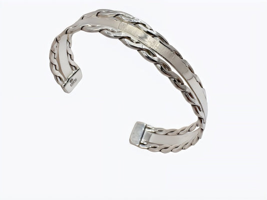 Bracelet plat torsadé , Argent 925 - PARADOXE