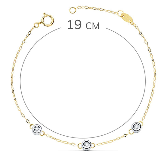 Bracelet rond diamant 0.045 ct. g - vs 2, Or bicolore 18K - PARADOXE