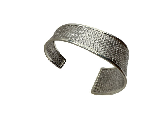 Bracelet texturé bord plat , Argent 925 - PARADOXE