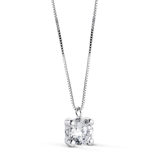 Chaine avec pendentif zirconium , Or 18k - PARADOXE