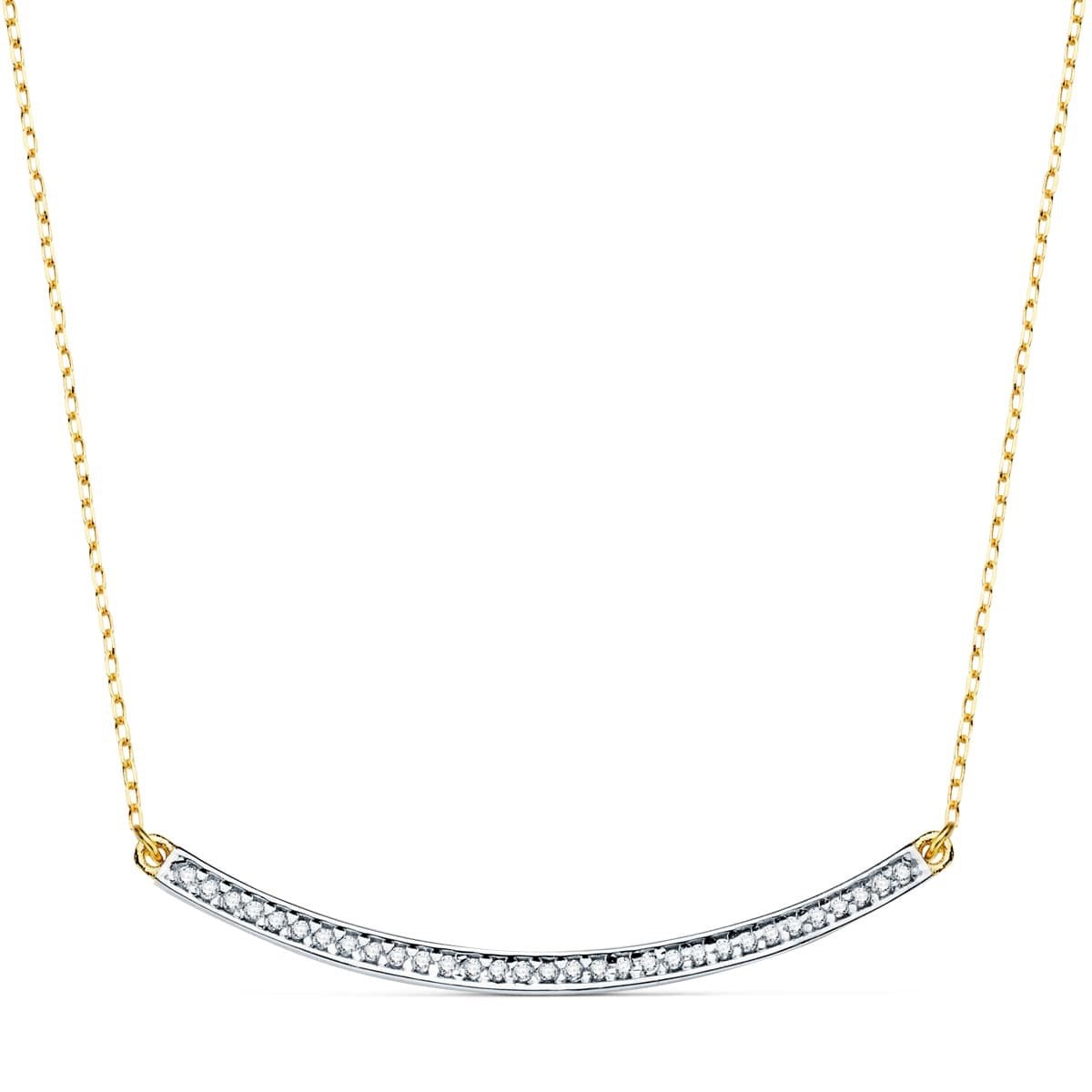 Chaine carril zircon , Or Bicolore 18k - PARADOXE