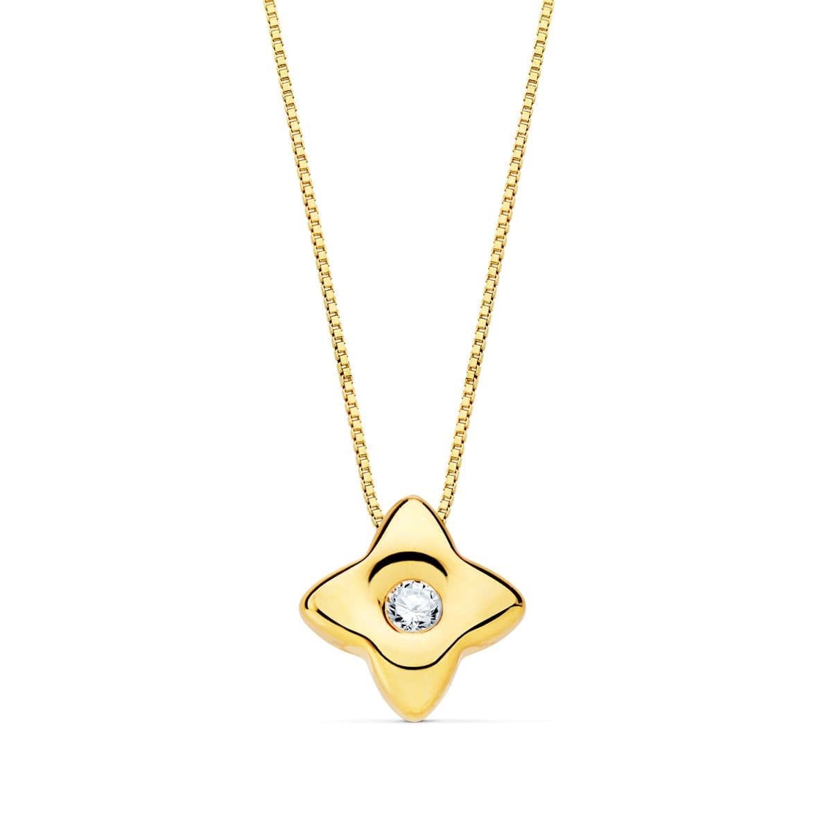 Chaine étoile serti diamant 0.020CT G - VS2, Or 18K - PARADOXE