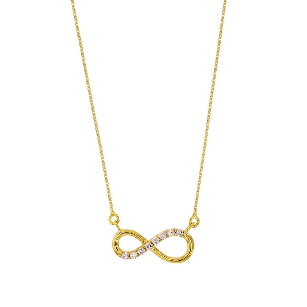 Chaine infini serti de zirconium , Or 9k - PARADOXE