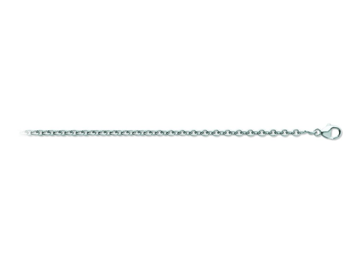 Chaîne maille Forçat ronde , Or gris rhodié 18k - PARADOXE