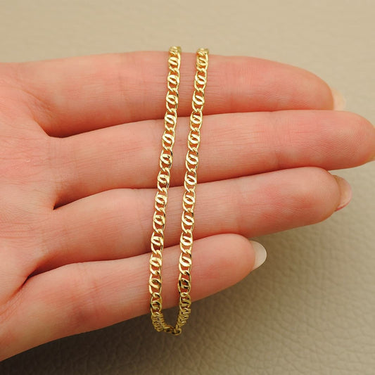 Chaine marine creuse 50cm , Or 18K - PARADOXE