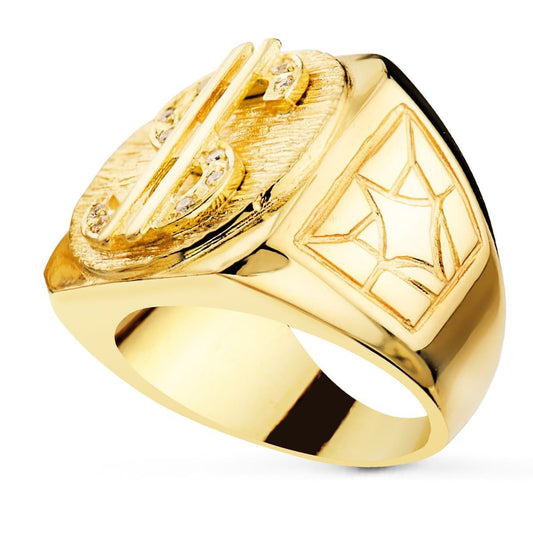 Chevalière dollar zircon , Or 18K - PARADOXE