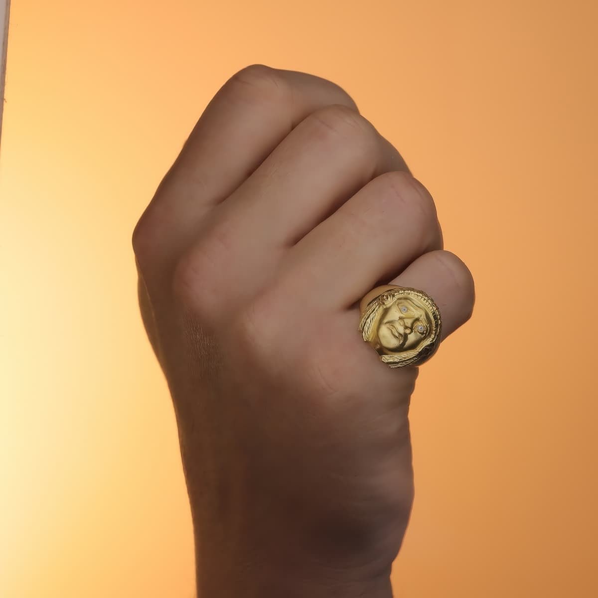 Chevalière indien zirconium , Or 18K - PARADOXE