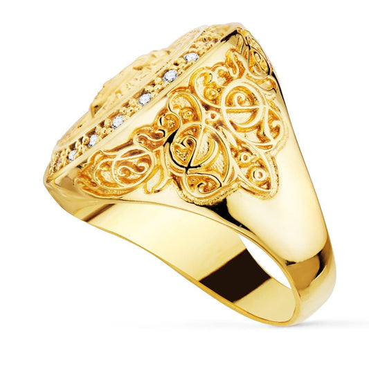 Chevalière ronde médusa massif , Or 18K - PARADOXE