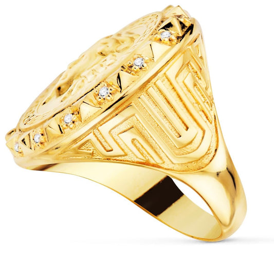 Chevalière ronde médusa , Or 18K - PARADOXE