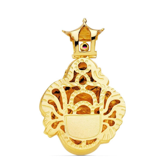 Pendentif bouddha zirconium rouge ,Or 18K - PARADOXE