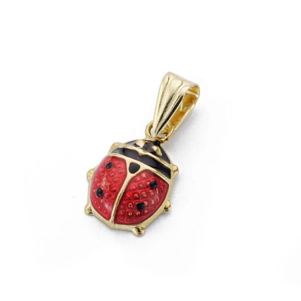 Pendentif coccinelle émail , Or 9k - PARADOXE