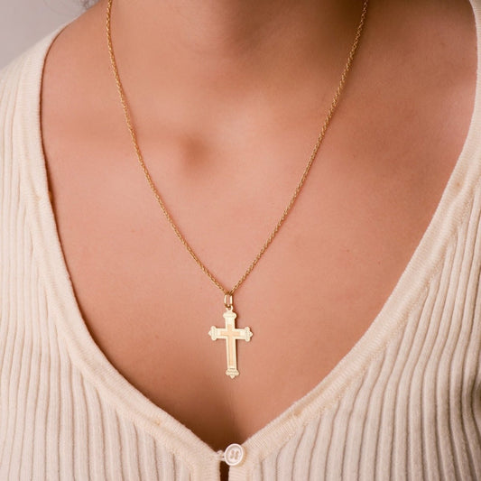 Pendentif croix facetté , Or 18K - PARADOXE