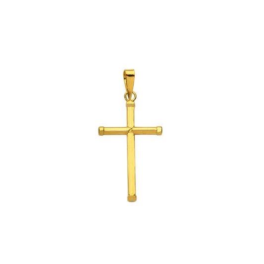 Pendentif croix fil rond , Or 18K - PARADOXE