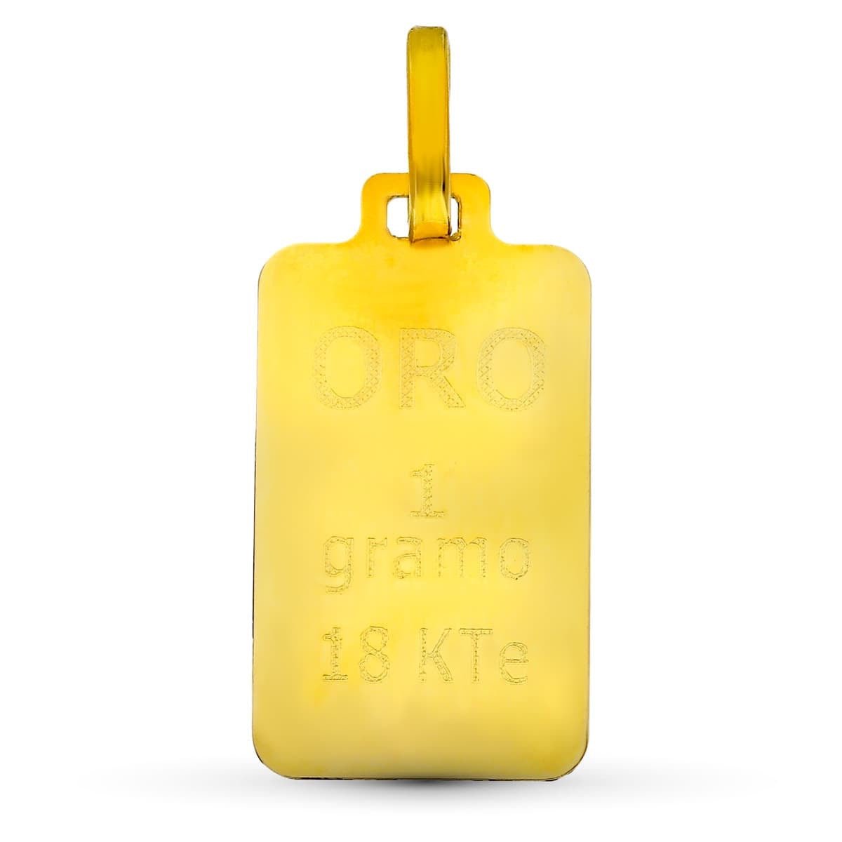 Pendentif lingot d'or 1 gramme , Or 18k - PARADOXE