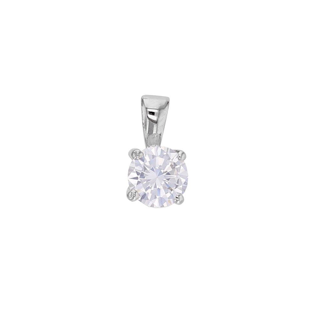 Pendentif oxyde serti griffes ,Or blanc 18k - PARADOXE