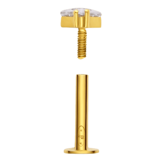 Piercing 1 zircon losange , OR 18K. - PARADOXE