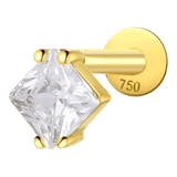 Piercing oreille losange zirconium en or jaune 18 carats