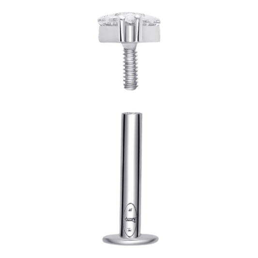 Piercing 1 zircon losange , OR BLANC 18K. - PARADOXE