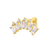 Piercing oreille 11 zirconium en or jaune 18 carats