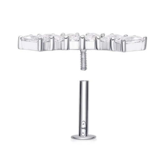 Piercing 11 zirconium , Or blanc 18K - PARADOXE