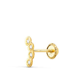Piercing oreille 4 zirconium sertis clos en or jaune 18 carats